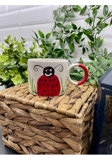 Seramik Kupa Bardak Uğur Böceği Tasarım