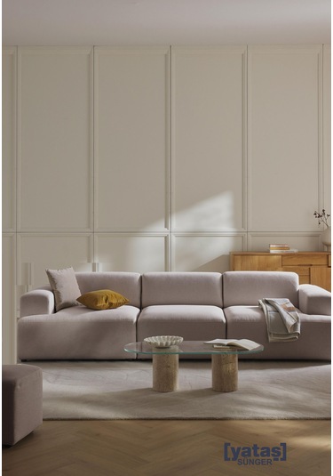 Most Mollista 3 Modül Kanepe Koltuk 10 Kahverengi Keten Kumaş Yum