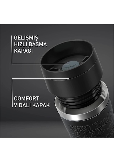 Travel Mug Termos Siyah - 0.36 L 001 Siyah