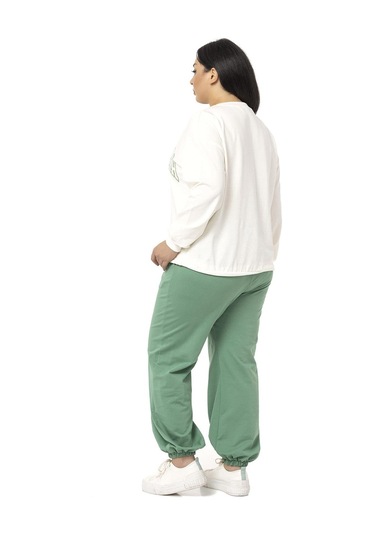 Büyük Beden İki İplik Mint Yeşili Eşofman Takımı-mint Mint Yeşili