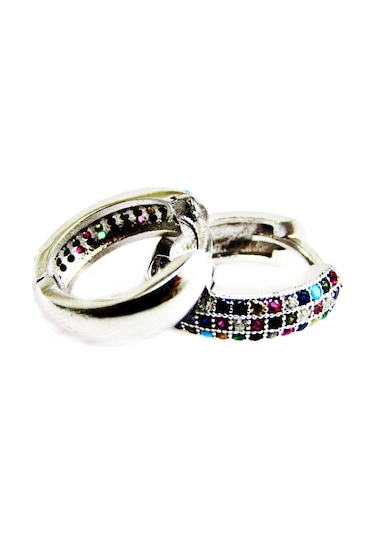 925 Ayar Gümüş Halka Üçsıralı Kadın Küpesi