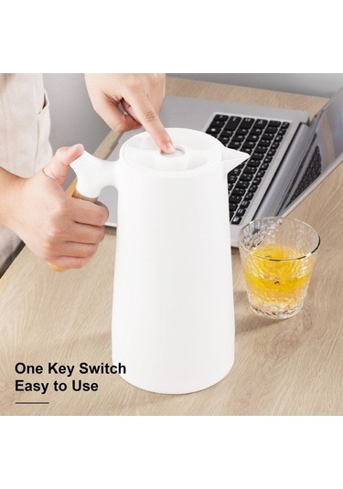 Fastbuy Kırmızı 1000ml Çift Katmanlı Sıcak Tutarak Termos, 24 Saat Sızdırmaz Taşınabilir Kırmızı Kırmızı