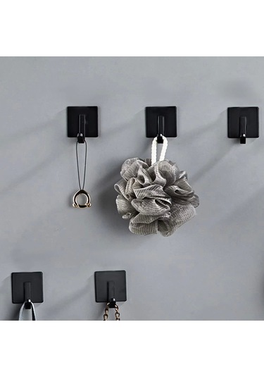 Ardini Kendinden Yapışkanlı Askılık Mat Siyah 03 Pakette 5 Adet Çok Renkli