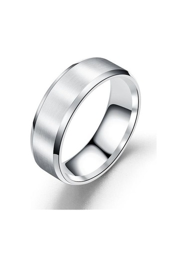 Novahub 6mm Titanyum Çelik Siyah Altın Parmak Yüzük Seti Erkekler İçin Gümüş Kaplama Yüzük Kadınlar İçin Paslanmaz Çelik Takı Kadın Alyans Gümüş - 12 Gümüş