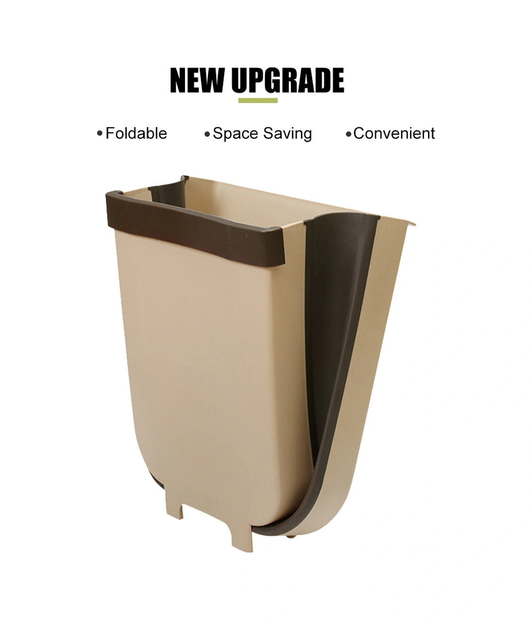 Padalink Ev, Araba, Mutfak Kullanıma Uygun Katlanabilir Duvar Takılı Atık Kutusu - Dayanıklı Pp+tpe Malzeme, Boşluk Tasarrufu, Beyaz Renk