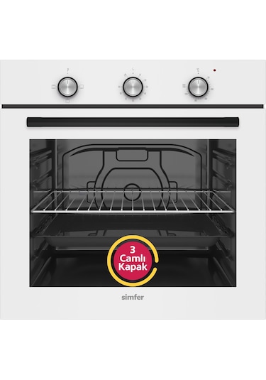 Simfer SB8255 - T3048 - SD8728 Trend Mekanik Beyaz Cam 3'lü Ankastre Set