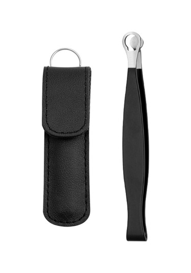 Homyl Burun Kılı Düzeltme Cımbızı, Yuvarlak Uçlu Cımbız Keseli Siyah