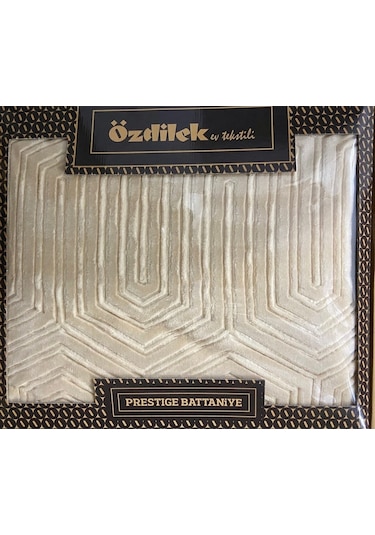 Özdilek Prestige Kalın Embos Çift Kişilik Battaniye (220x240)-Bej Yeni Desen