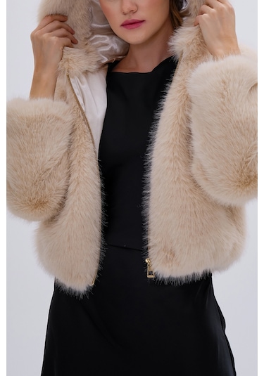 Valmenti Kadın Tekstil Mont 616 5251 Bn Pls Mont Sk24/25 Bej Pelus Bej