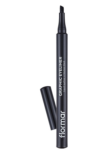 Flormar Kesik Uçlu Grafik Göz Kalemi (Siyah) - Graphic Eyeliner - 001 Black - 8690604478507