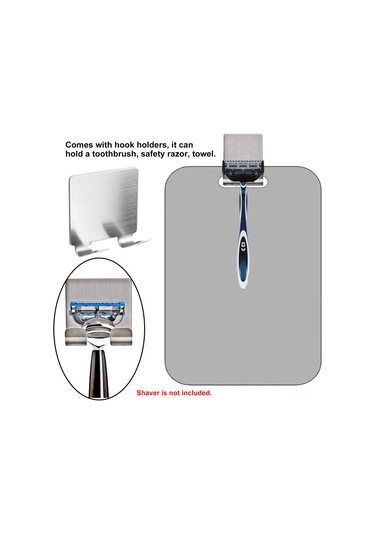 Gajeena Büyük Boy Sislenmeyen Sakal Aynası - Çelik Tıraş Bıçağı Askılı, Seyahat Ve Günlük Kullanım İçin