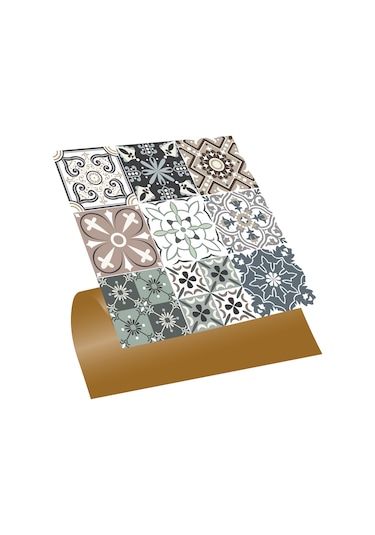 Tink KENDİNDEN YAPIŞKANLI KİMONO DESENLİ PVC KARO 30X30 CM