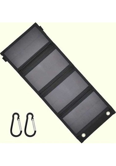 Besthome1 Dream011 4 Katlı Güneş Paneli Power Bank, 48.18x18.49 Cm Siyah Kamp Şarj Cihazı