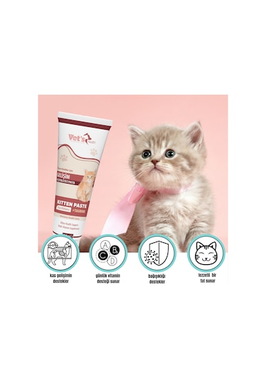 Vet's Health Kitten Paste Yavru Kediler İçin Gelişim Desteği Pasta 100 G