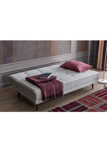 Retro Kolsuz Yataklı Kanepe Krem Krem