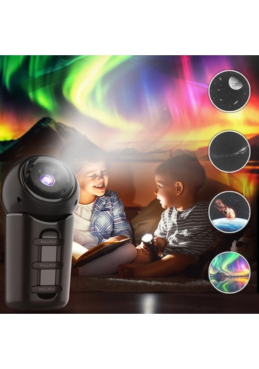 Taşınabilir Galaxy Projektör Işığı 360 Dönen Aurora Projektör