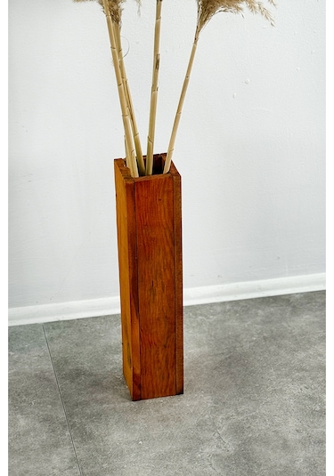 Ahşap Saksı Vazo Dekoratif Kuru Çiçek Vazo 2069