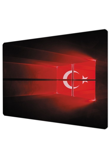 40x30cm Gaming Oyuncu Mousepad Kaymaz Kauçuk Taban Türk Bayrağı