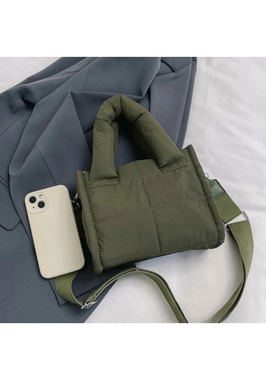 Elmpaly Siyah Hafif Polyester Quilted Desenli Çok Bölmeli Sırt Çantası Kadın Günlük Seyahat El Çantası Siyah