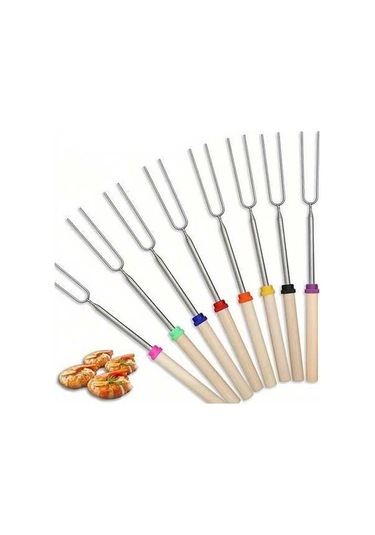 Besthome1 Çok Renkli Sandviç Çatalı, Kamp Malzemesi, Mutfak Aksesuarı Çok Renkli