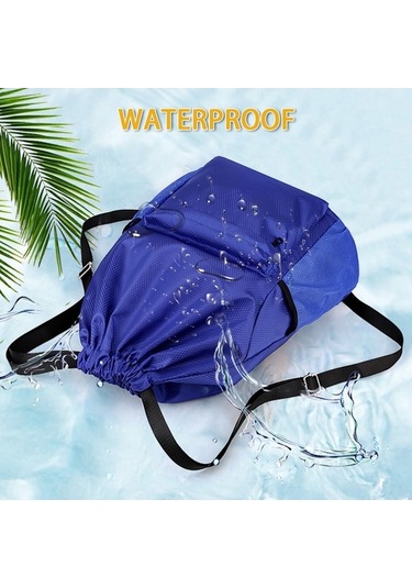 Fortunelane Mini Spor Çanta - Outdoor Antreman Ve Fitness İçin Vücut Suyu Ve Kuru Bölmeli Drawstring Sırt Çantası Göl Mavisi Mavi