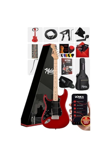 Midex Rph-31rd Solak Elektro Gitar Seti Maple Klavye Strat Kasa Sss Manyetik