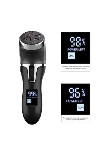 Moveevo Elektrikli Ayak Nasır Temizleme Seti Taşınabilir Ayak Törpüsü Pedikür Aletleri 3 Taşlama Başlığı 2 Hızlı Su Geçirmez