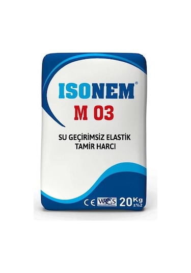 İsonem M03 Su Geçirimsiz Elastik Tamir Harcı 20 Kg Gri