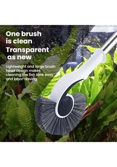 Sones 125 Cm Akvaryum Fırçası Uzun Saplı Temizleme Yosun Giderme Aleti İç Duvar Temizleme Akvaryum Fırçası