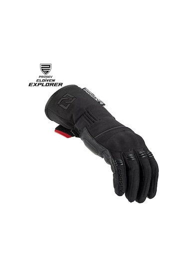 Prosev Explorer Kışlık Uzun Motosiklet Eldiveni Siyah