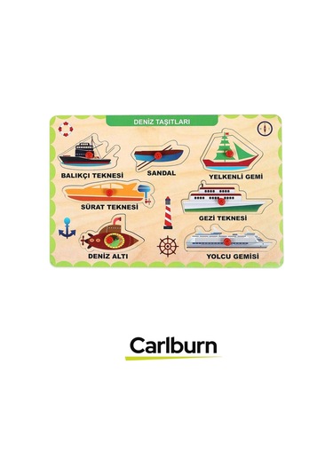 Özel Üretim Eğitici Öğretici Zeka Geliştirici Çocuk Ebeveyn Deniz Taşıtları Ahşap Tutmalı Puzzle