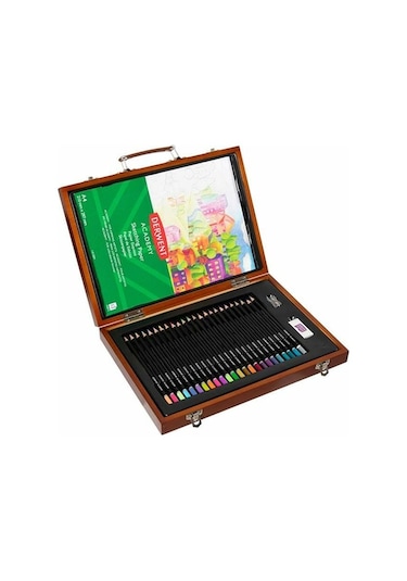 Derwent Academy 27'li Kuruboya Set Ahşap Kutu