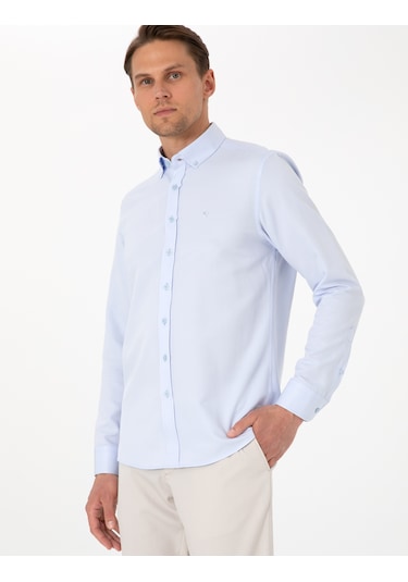 Pierre Cardin Erkek Açık Mavi Gömlek Desenli 50306996-vr003 Açik Mavi