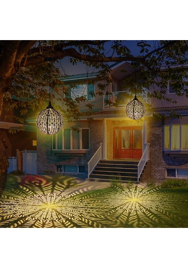 Yaozixa "güneş Enerjili Bahçe Lambası - Su Geçirmez, Otomatik Açma/kapama, Dekoratif Asılı Aydınlatma" Sıcak Beyaz