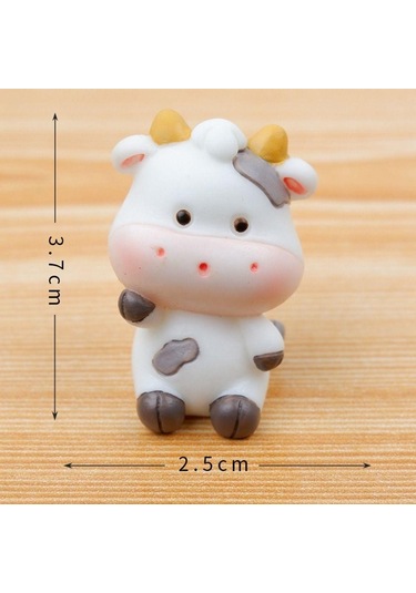 Reçine Mini Figürler Masaüstü Dekorasyonu Minyatür Heykel Yeni Reçine Süsler Bahçe Sığır