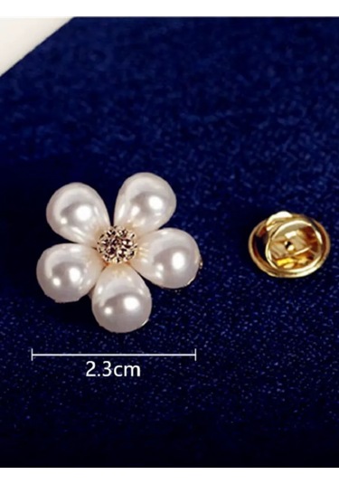 Olfil Broş-mini Çiçek İnci Minimalizm Stil 287942182 Altın Rengi