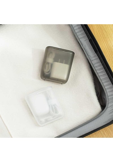 Beyaz Veri Kablosu Saklama Kutusu Toz Geçirmez Kulaklık Organizatör Kutusu Kapaklı Temizle Kablo Tel Konteyner Kutusu Ev Ofis İçin