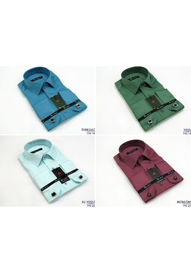 Dicotto Klasik Kesim Micro Kumaş Kol Düğmeli Erkek Gömlek 17 Renk Beyaz