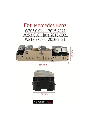 Motion003 Mercedes C E Glc Serisi 2015 2021 İcin Kahverengi Elektrikli Pencere Anahtar Kolu C200 E260 E300 Uyumlu 2059056811