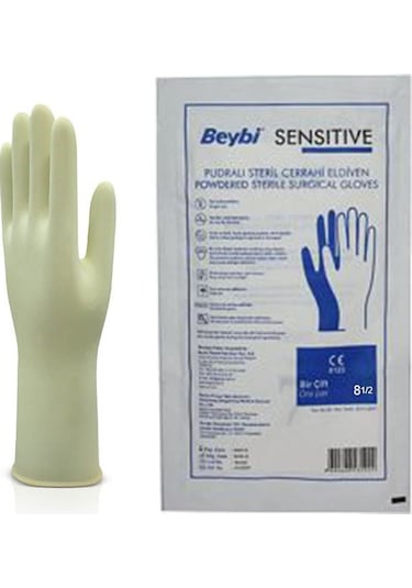 Beybi Sensitive Pudralı Steril Cerrahi Eldiven No: 8.5
