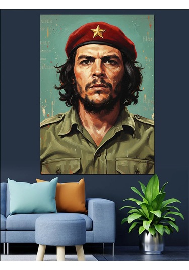 Che Guevara Ünlü İllüstrasyon Dekoratif Kanvas - Mdf Ahşap Tablo