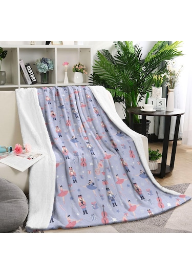 Noel Desenli 40x50 İnç Polar Battaniye, Yumuşak, Hafif Ve Kalın, Erkek, Kadın Ve Çocuk İçin Noel Çekmecesiz Ballerina