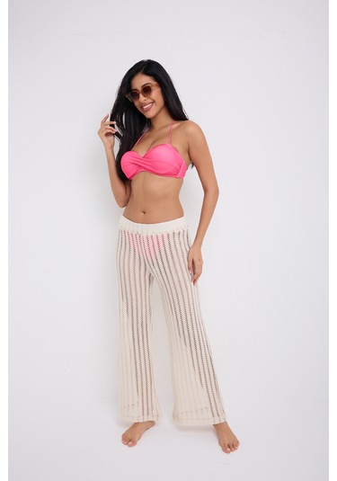 By Papi Zincir Desen Pantolon Ekru