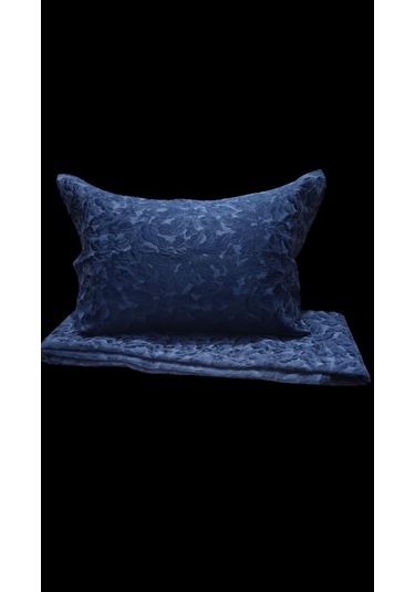 Rüya Çift Kişilik Pike Yatak Örtüsü Sarmaşık İndigo Lacivert