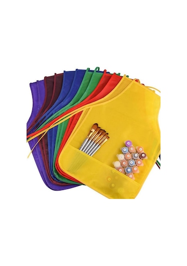 Mavi Çocuk Önlüğü Çocuk Yemek Pişirme - Boyama - Erkek Kız Çocuklar İçin Oyun Önlükleri