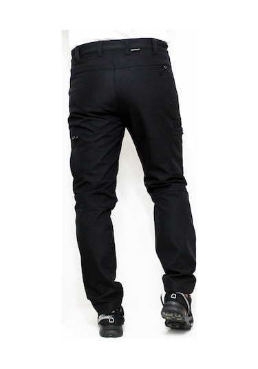 Mudwill Siyah Zipper Kargo Cepli Softshell Pantolon Siyah