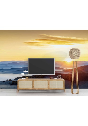 Dağ Gündoğumu Manzaralı Duvar Kağıdı Baskı