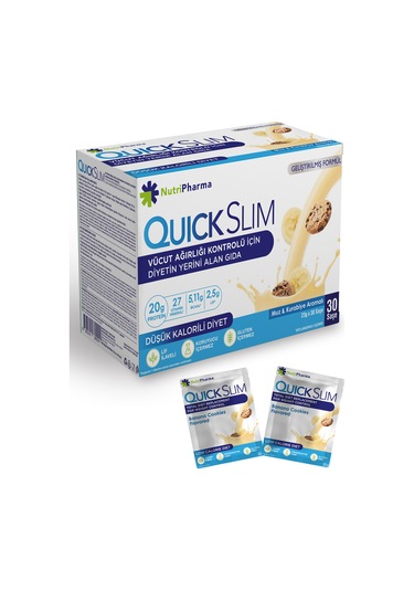Quick Slim Muz Kurabiye Aromalı 23 Gr X30 Saşe