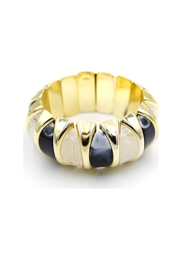 Lastikli Taşlı Bilezik - Siyah Çok Renkli