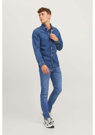 Jack&jones Slim Fit Dar Paça Mavi Erkek Kot Pantolon 12243592 001